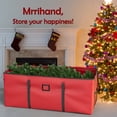 thumbnail image 2 of Christmas Tree Storage Bag, Fits 7.5 ft Tall Artificial Tree, Heavy Duty 600D Oxford Red Christmas Tree Storage Container with Durable Straps & Reinforced Handles for Holiday Xmas, 2 of 6