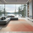 thumbnail image 2 of ODIKA 6'x9' Washable Area Rug Easy Care, Non-Shedding, Peach Coral Blush Undulating Bands Smooth Gradient Tonal Transitions for Queen Size Bedroom Under Bed Master Suite, 2 of 7