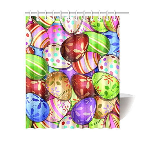 Gckg Colorful Easter Eggs Polyester Fabric Shower Curtain
