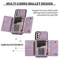 thumbnail image 3 of Allytech Case for Samsung S21 5G 6.2" 2021, Galaxy S21 Case with Card Holder Slots, Durable PU Leather Magnetic Snap Shock-Absorbing Wallet Case with Stand for Samsung Galaxy S21 2021, Purple, 3 of 6
