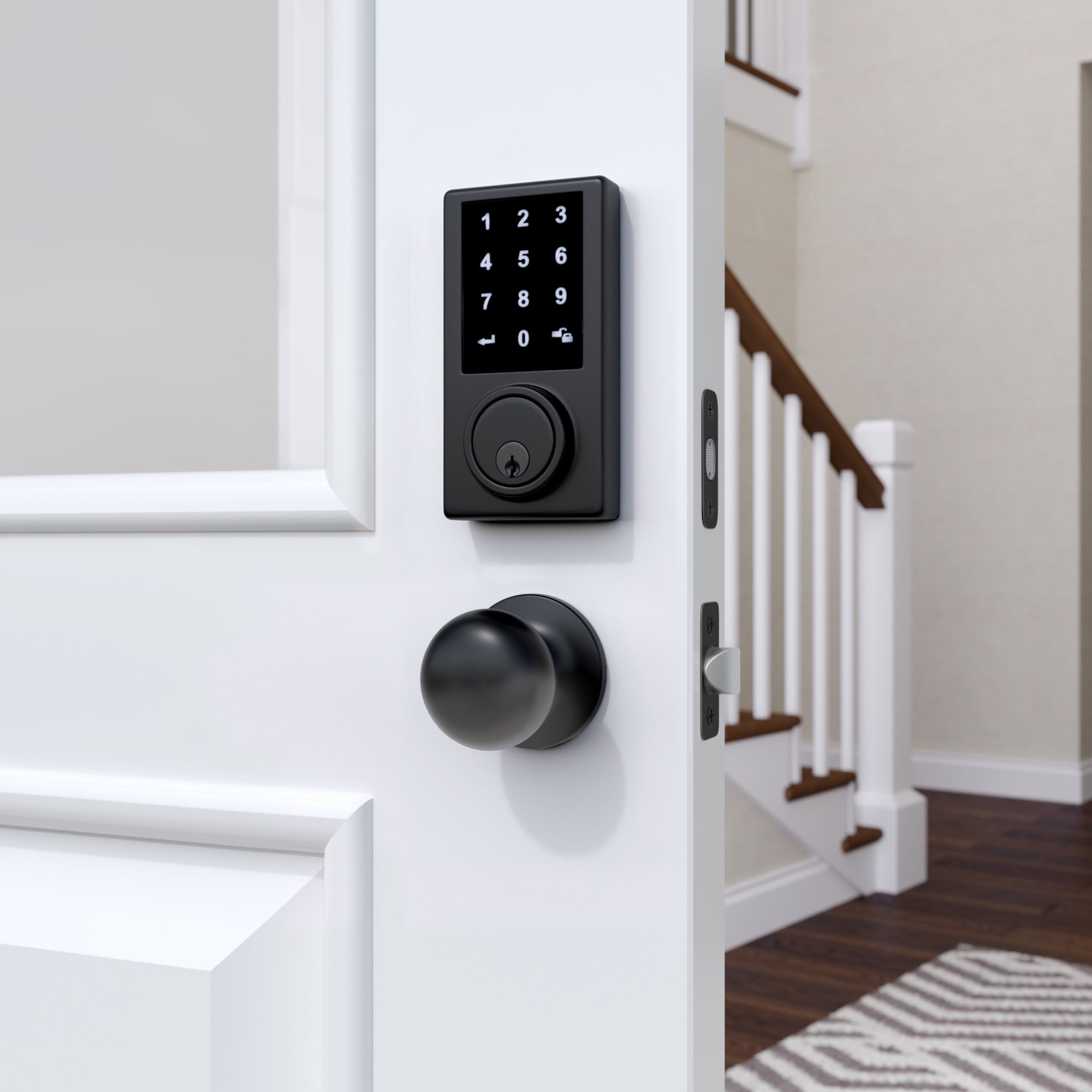Miseno MLK4030BK Porter Flat Ball Passage Door Knob Set - Black