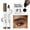 Ash Black, variant on Hauiodp Microblading Eyebrow Pencil Eyebrow Contouring Pencil With A Fork Tip Waterproof 4 Tipped Spoolie Brush Brow Pen Natural Makeup Effect 1.25ml
