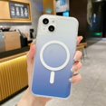 thumbnail image 1 of For iPhone 14 Frosted Gradient MagSafe Magnetic Phone Case (Blue),iPhone 15 Pro, 1 of 5