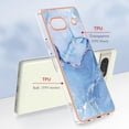 thumbnail image 5 of Designed for Google Pixel 7a Marble Case, Ultra Thin Girls Women Plating Marble Designed Flexible Soft TPU IMD Marble Protective Case Cover for Google Pixel 7a - Blue, 5 of 11