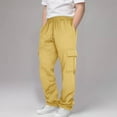 thumbnail image 5 of Full Length Pants For Toddler Boys Girls Casual Solid Color Sweatpants Fleece Athletic Workout Quick Dry Lightweight Kids Pants Joggers With Pocket Drawstring Activewear, 5 of 7
