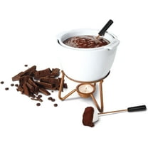 Boska Choco Marie Fondue - Fondue Pot Set Microwave and Dishwasher Safe Ceramic Hot Pot Chocolate Fountain Snack - Wedding Registry Items Small Kitchen Appliances