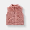 thumbnail image 2 of Nwiuh Toddler Vest Girls Polar Fleece Vest Boys Sleeveless Stand Collar Zip Up Warm Vest Coat Fall Winter Clothes for Toddler (Red, 1-2 Years), 2 of 5