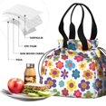 thumbnail image 4 of Pioneer Flower Floral Print Pattern Drawstring Lunch Bag Women - Drawstring Lunch Bag Insulated for Work Office - Stain-Resistant Large Lunchbags for Women with Multi-Pockets, 4 of 6