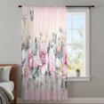 thumbnail image 4 of Pink Roses Floral Sheer Curtains 84 Inches Long, Vintage Romance Botanical Flowers Light Filering Curtains, Breathable Simi Curtain Privacy Drapes for Living Room Bedroom Lightweight Window Treatment, 4 of 9