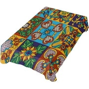SKYSONIC Mexican Tablecloth Mexican Serape Blanket for Mexican Party Wedding Cinco De Mayo Fiesta Decorations Outdoor Picnics Dining Table Cover, Large Square Table Cloth 60x60In