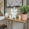 thumbnail image 3 of White Cat Figurine with Glasses - Modern Porcelain & Stoneware Decorative Sculpture for Home, Office, Bedroom, Living Room - Elegant Animal Statue Home Decor Accent - 8" White, 3 of 12