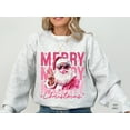 thumbnail image 2 of Pink Merry Christmas Santa Sweatshirt | Trendy Bubblegum Holiday Pullover, 2 of 7