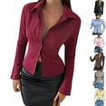 thumbnail image 2 of ShiShine Women's Striped Fitted Button Down Shirts Long Sleeve Shirt Office Work Blouse Tops, 2 of 4