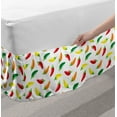 thumbnail image 2 of Peppers Bed Skirt, Chili Pepper Pattern with Colorful Digital Vegetable Art Design Composition Vegan, Elastic Bedskirt Dust Ruffle Wrap Around for Bedding Decor, 4 Sizes, Multicolor, by Ambesonne, 2 of 2