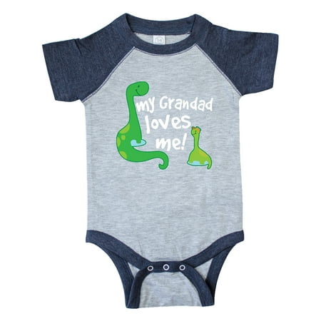 

Inktastic Grandad Loves Me Dinosaur Gift Baby Boy Bodysuit