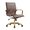 Dark Brown, variant on LeisureMod Harris Mid-Back Modern Leather Office Chair, Adjustable Swivel with Gold Frame, Black