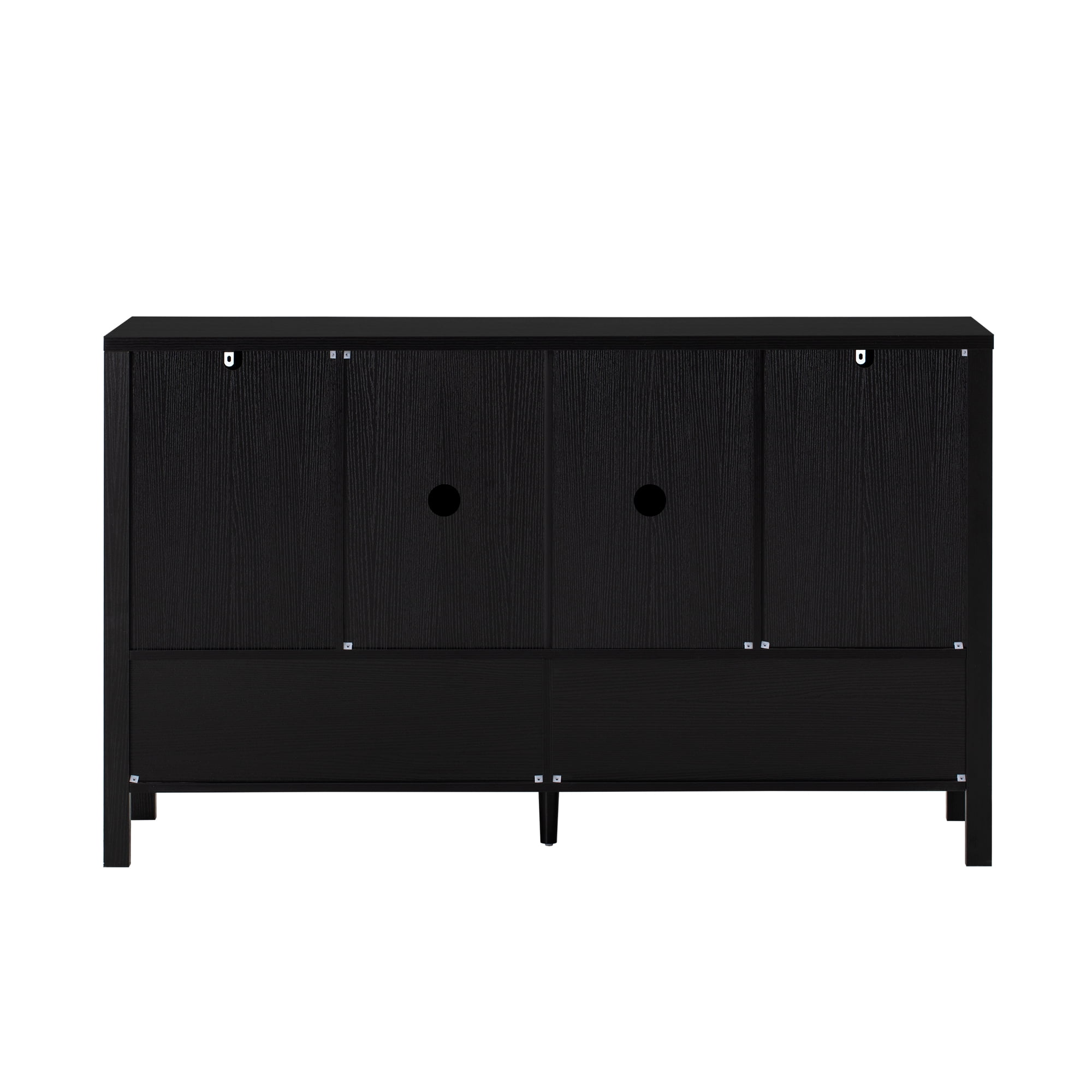55.1" Storage Sideboard with 4-Doors, Buffet with Open Shelf and 2-Tiers Adjustable Shelves, Modern Cabinet with Double Hooks,Suitable for Living Room, Hallway, Dining, Office