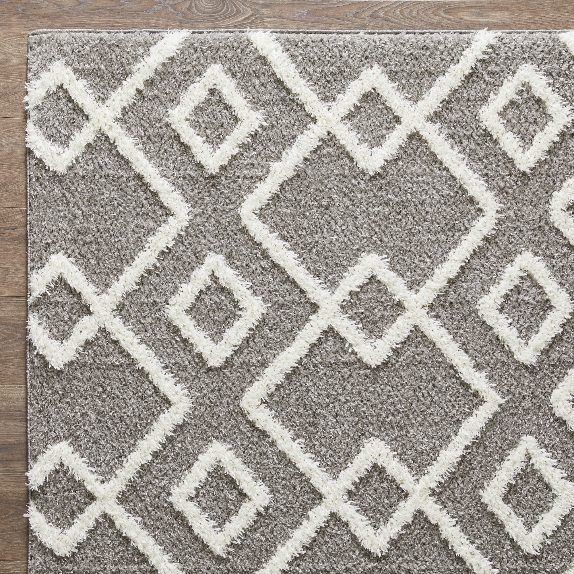 Loomaknoti Vemoa Adeta 3' x 5' Gray Geometric Polyester Indoor Accent Rug