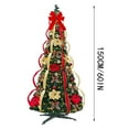 thumbnail image 3 of Arbre de Noël Rétractable Pré-Illuminé avec Ornements pour Décoration des Fêtes Intérieure et Extérieure, 3 of 8