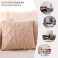 thumbnail image 5 of Taotanxi Geometric Jacquard Plush Throw Pillow Covers for Couch Bed Sofa Farmhouse Neutral Solid Color Soft Cushion Covers (Khaki,15.7"x15.7"), 5 of 7