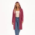 thumbnail image 4 of Xdegoge Womens Long Hooded Cardigan Sweaters Open Front Chunky Cable Knit Duster Coat with Pockets Fall Winter Warm Thick Oversized Outerwear, 4 of 7