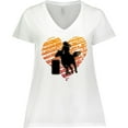 thumbnail image 3 of Inktastic Barrel Racing Rodeo Cowgirl Women's Plus Size V-Neck T-Shirt, 3 of 5