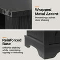 thumbnail image 3 of Mayincolor Wooden Farmhouse Nightstand Set of 2 with Charging Station, Rustic End Table with Storage, Black, 3 of 10