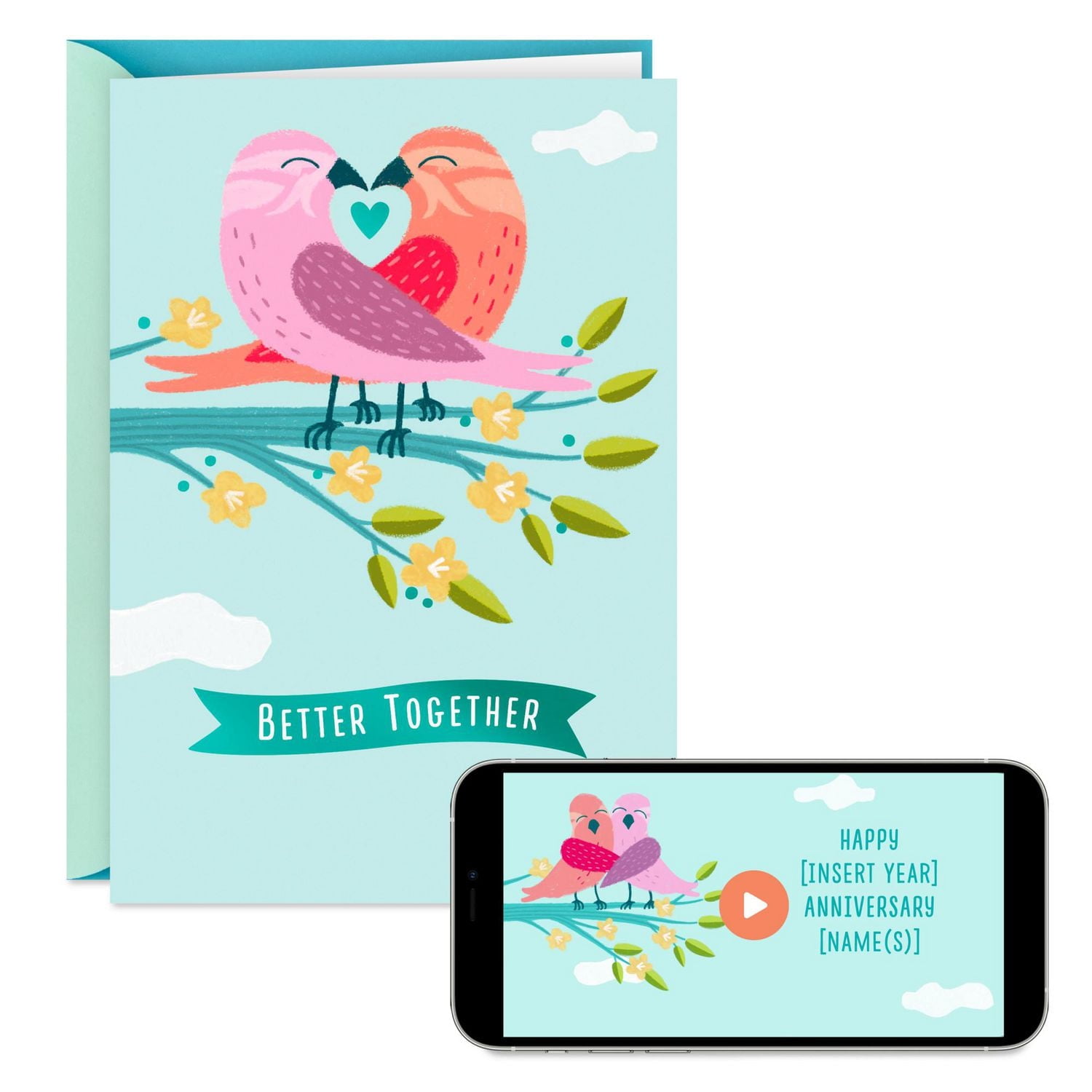 Hallmark Personalized Video Anniversary Card, Better Together (Record Your Own Video Greeting)