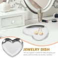 thumbnail image 4 of GOOHOCHY Plato de joyería en forma de corazón Bandeja de almacenamiento de acero inoxidable Bandejas organizadoras de joyas Regalo de San Valentín para mujeres damas (Plata), 4 of 8