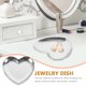 thumbnail image 4 of GOOHOCHY Plato de joyería en forma de corazón Bandeja de almacenamiento de acero inoxidable Bandejas organizadoras de joyas Regalo de San Valentín para mujeres damas (Plata), 4 of 8