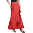 thumbnail image 4 of Falda Maxi A-Line Plisada de Cintura Alta con Cinturón para Mujeres INSPIRE CHIC 3XL Roja, 4 of 6