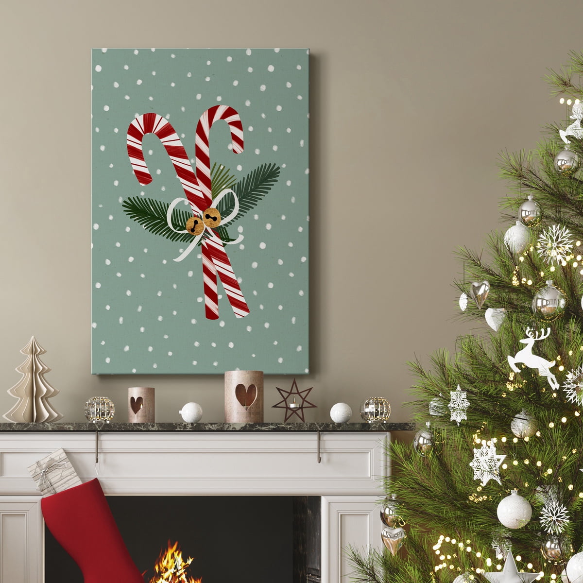 Peppermint Snowman Collection B- Gallery Wrapped Canvas
