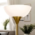 thumbnail image 3 of Brightech Sky Dome - Very Bright LED Torchiere Floor Lamp for Living Rooms & Offices– Dimmable Modern Standing Lamp – Tall Pole Light for Bedrooms – LED Bulb Included - Brass, Gold, 3 of 5