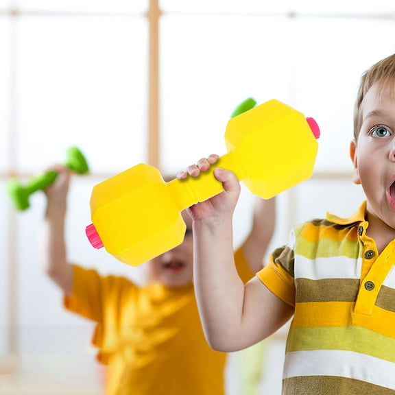 RENACLIPY 1Pair Yellow Dumbbells for Exercise with Adjustable Weight Filled by Water Or Sand