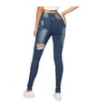 thumbnail image 4 of Fjofpr Sale Deal Ripped Jeans for Women Plus Size Women Color Blue Hole High Flares Ankle Fashion Pants Trouser, 4 of 7