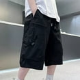thumbnail image 4 of breaise Boys Cargo Shorts Elastic Waist Running Hiking Bermuda Shorts Knee Length Summer Shorts with Pockets, 4 of 5