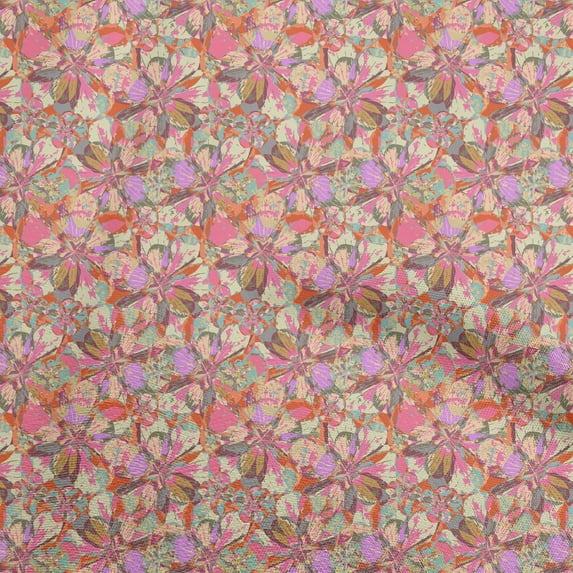 oneOone Silk Tabby Orange Fabric Abstract Diy Clothing Quilting Fabric Print Fabric By Yard 42 Inch Wide