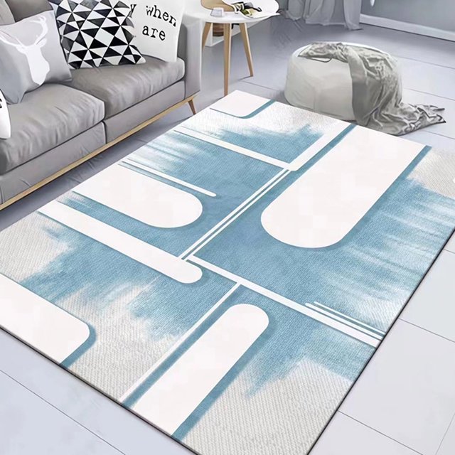 Alfombra Summercome para sala de estar, diseño abstracto de interiores, suave y esponjosa, grande, de pelo corto, para dormitorio, comedor, hogar, oficina, decoración, lavable (81 x 162 cm)