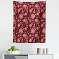 thumbnail image 1 of Floral Tapestry, Vintage Rich Foliage Pattern Ornamental Spring Flowers and Circles, Fabric Wall Hanging Decor for Bedroom Living Room Dorm, 5 Sizes, Orange Maroon and Yellow, by Ambesonne, 1 of 1