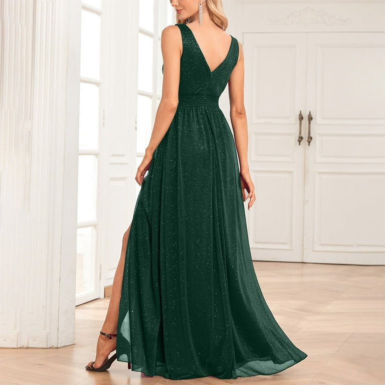 slim fit dress slacks Gorgeous Modest Ball Gown Green Prom Dresses with Sleeves Sparkly Wedding Dresses main image 1