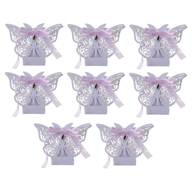 8 cajas de regalo con forma de mariposa, ligeras y prácticas, para hacer tú mismo. Violeta claro