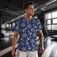 thumbnail image 3 of Wukai Anchors and Nautical Print Men's Short-Sleeved Mesh T-Shirt,Quick-Dry Short Sleeve Workout T-Shirt-XX-Large, 3 of 8