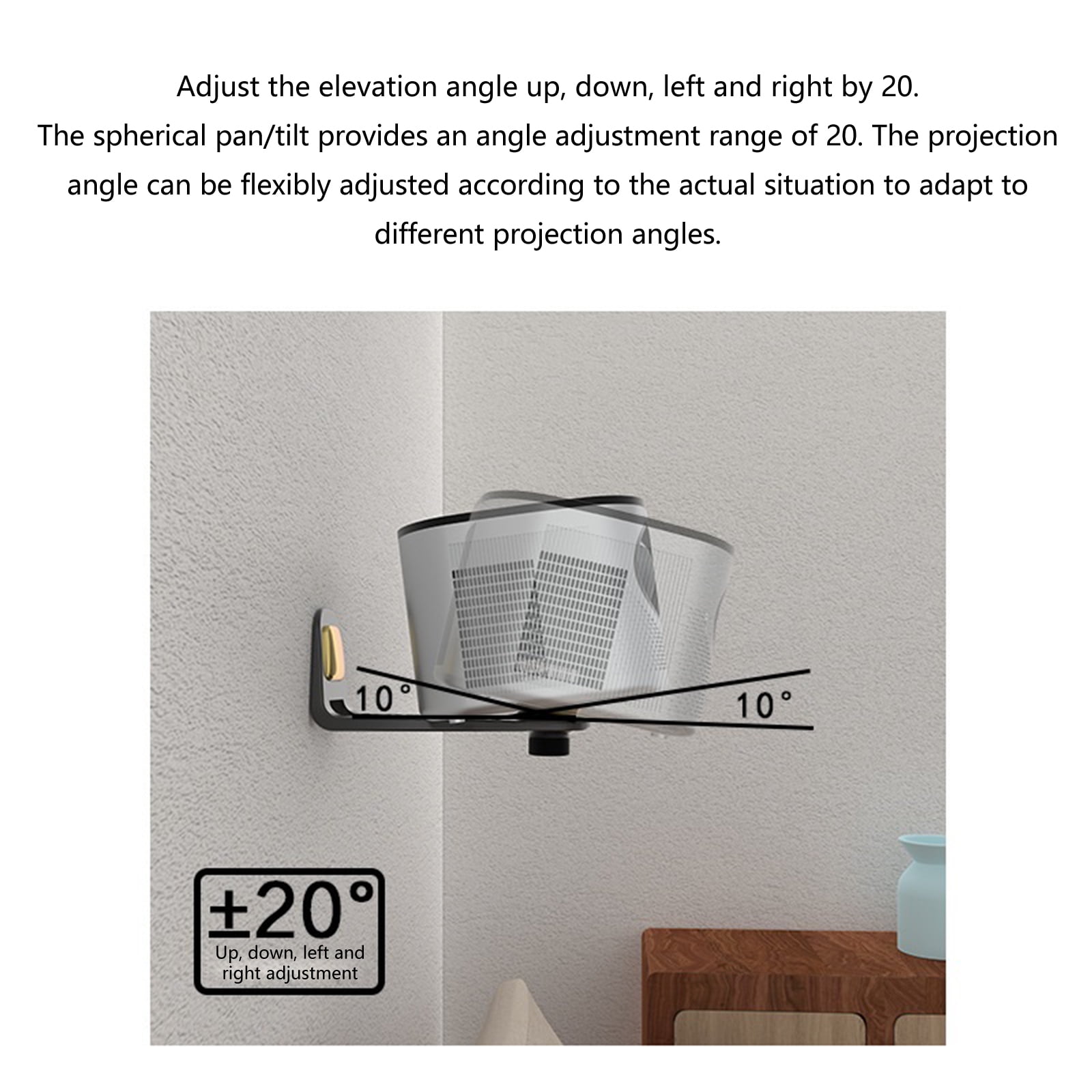 Wall Mount Bracket Holder Projector Storage Shelf Angles Adjustable Aluminum Alloy Organiser Bracket Display Rack