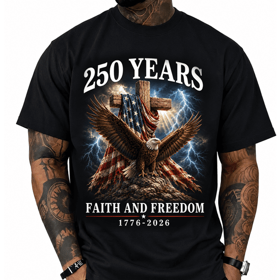 250th Anniversary Mens Patriotic T Shirts USA Flag Retro 1776-2026 Graphic Tee for Men Vintage Independence Day Crewneck Tees 1