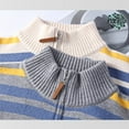 thumbnail image 4 of gbyLJF Knitted Stand Up Collar Cardigan for Men Striped Printed Zip Up Sweater Jackets Winter Casual Loose Long Sleeve Outwear Coats, 4 of 9