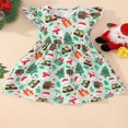 thumbnail image 2 of PENGXIANG Robe de Noël pour Filles Enfants Imprimé Dessin Animé Manches Volantes Robe Princesse Ligne A, 2 of 9