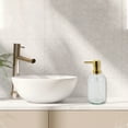 thumbnail image 2 of Unique Bargains 1 Pc Classic Cylindrical Soap Pump Dispenser for Hotel 400ml Clear Gold Tone, 2 of 6