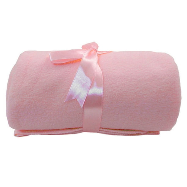 Soft Fleece Plush Baby Toddler Kids Throw Blanket Solid Color, Pink ...
