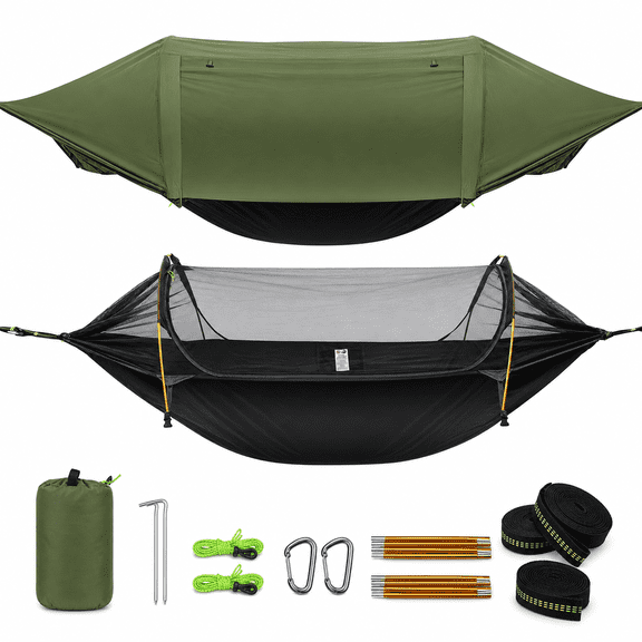 3-in-1 Camping Hammock Tent Dark Green Outdoor Gear