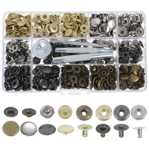 GOOHOCHY  Snap Fasteners Kit Multi-purpose Buttons Press Studs